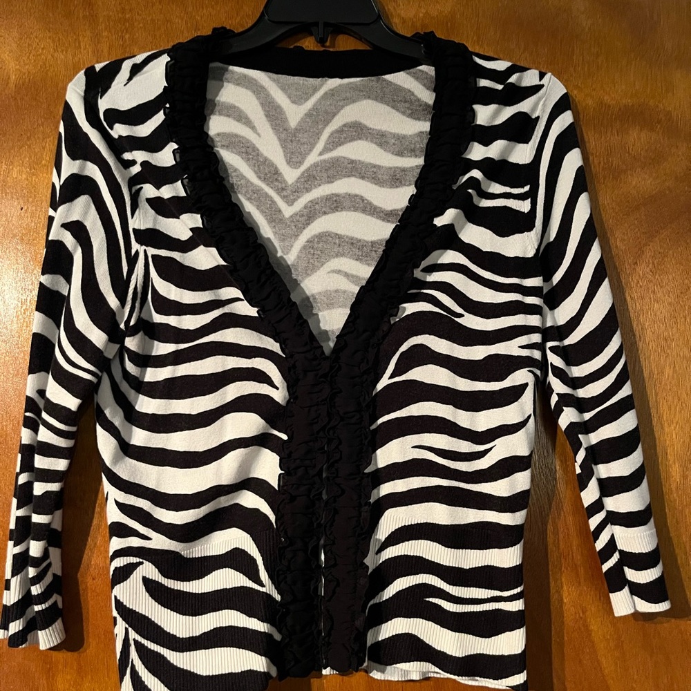 Zebra print dress sweater.